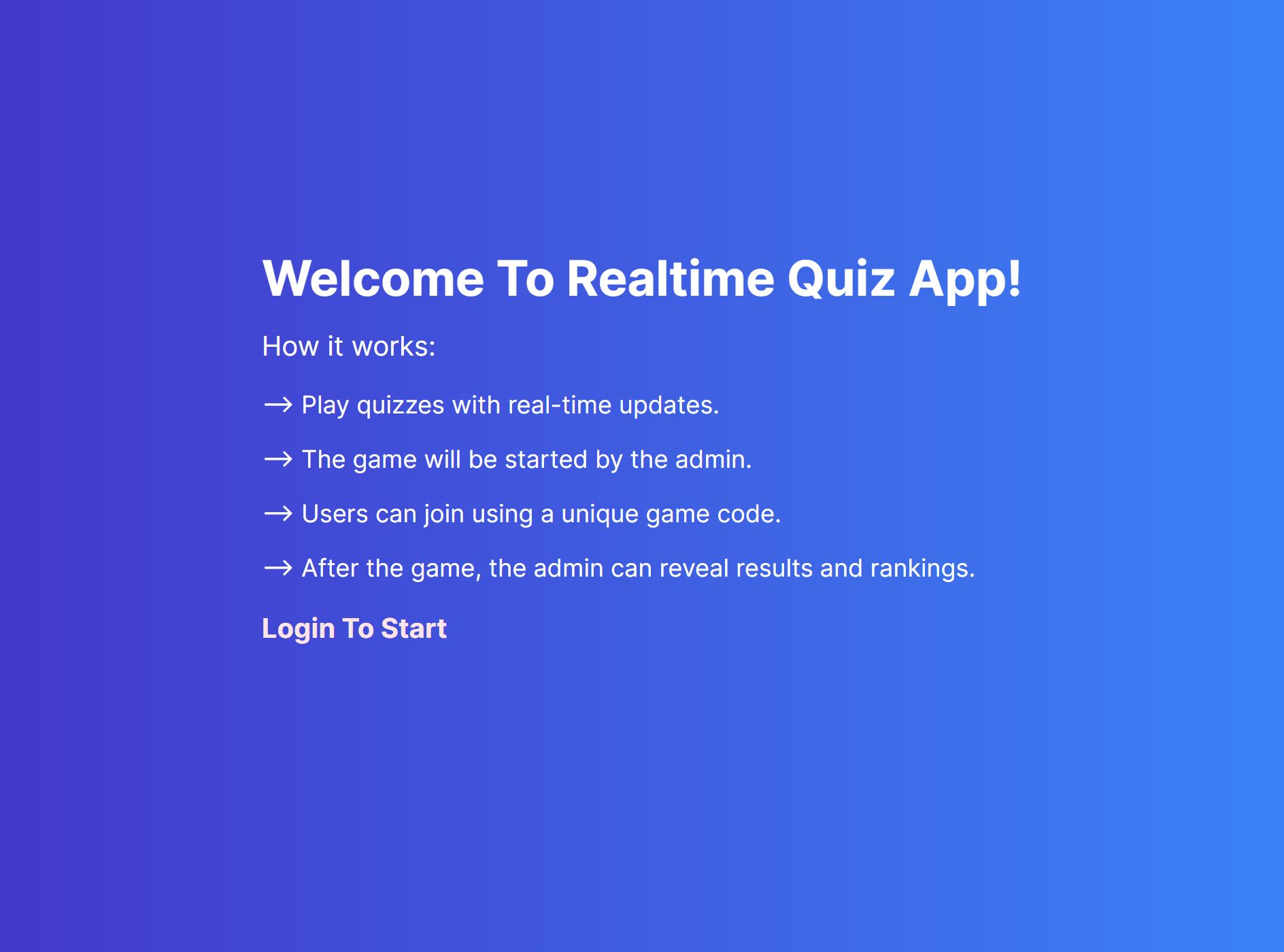 Realtime Quiz App
